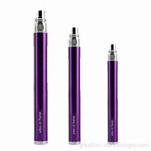 2013 eGo Twist E-cigarette Batteries with 650, 900 and 1,100mAh Battery Capacity